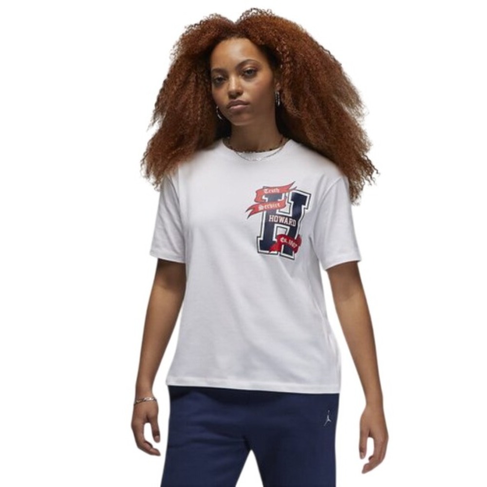 Nike Air Jordan x Howard University T-Shirt Women XXL White Athletic Performance - Picture 2 of 2
